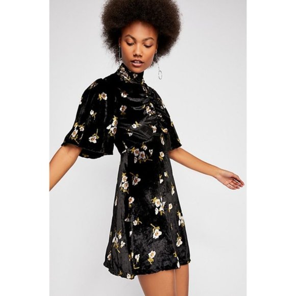 Free People Be My Baby Velvet Floral Mini - Picture 7 of 7